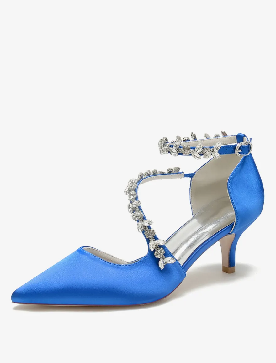 Chaussures de mariage Escarpins de mariée en satin à bout pointu