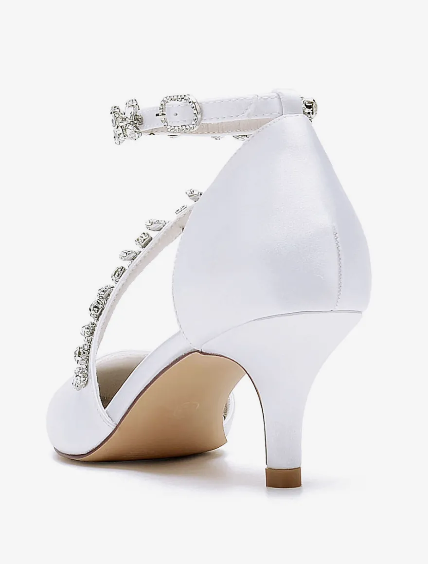 Chaussures de mariage Escarpins de mariée en satin à bout pointu