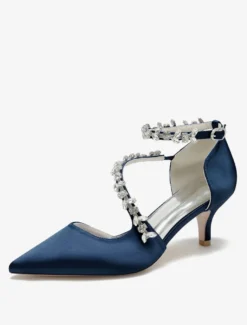 Chaussures de mariage Escarpins de mariée en satin à bout pointu