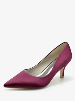 Chaussures de mariage Escarpins de mariée en soie et en satin à bout pointu