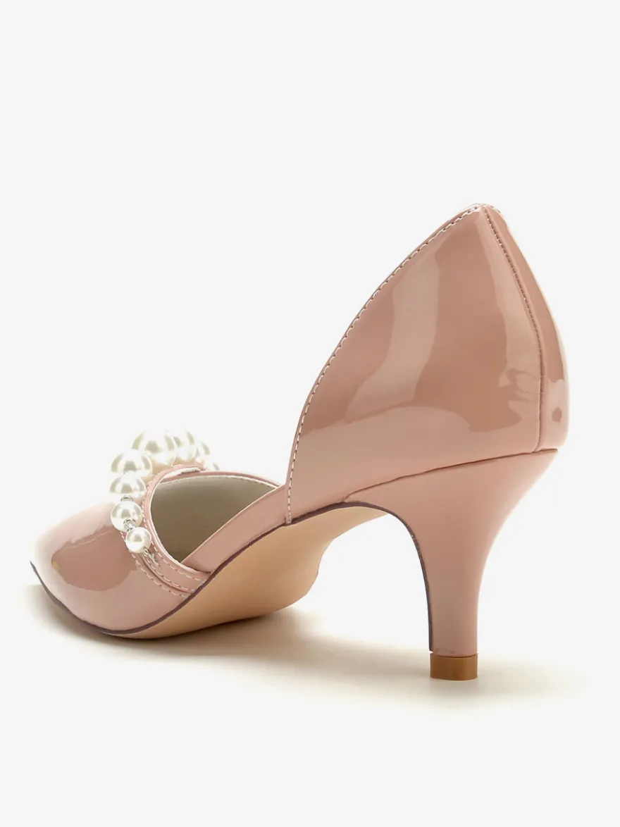 Chaussures De Mariage Escarpins De Mariée Vernis Bout Pointu Perles
