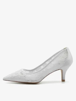 Chaussures De Mariage Escarpins De Mariée Dentelle Femme Bout Pointu