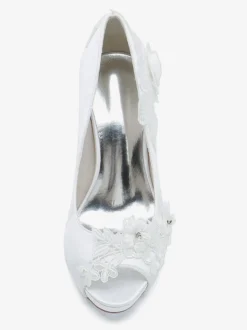 Chaussures de mariage Escarpins de mariée Satin Peep Toe
