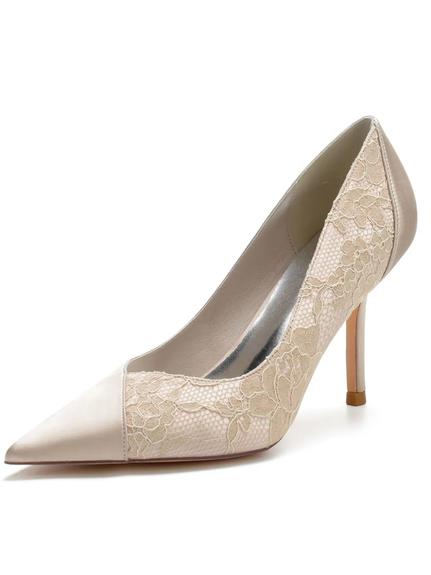 Chaussures de Mariage Femme à Talons Hauts avec Bout Pointu Unicolore