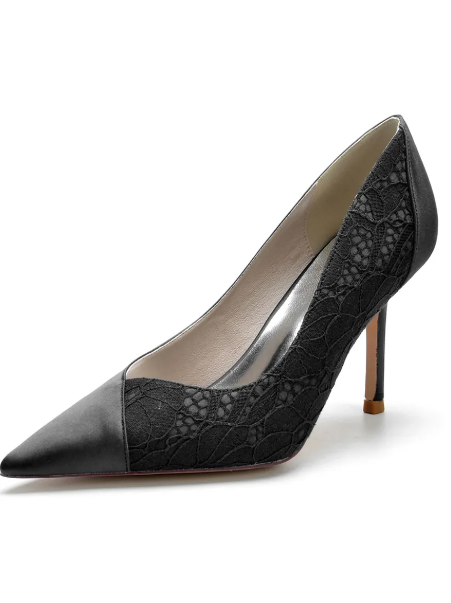 Chaussures de Mariage Femme à Talons Hauts avec Bout Pointu Unicolore