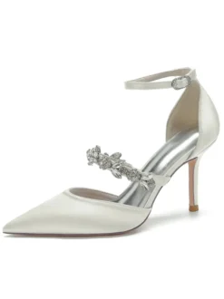 Chaussures de Mariage Femme à Talons Hauts avec Bout Pointu Unicolore