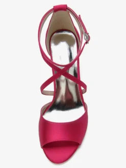 Chaussures de Mariages Femme à Talons Hauts avec Bout Ouvert Unicolore