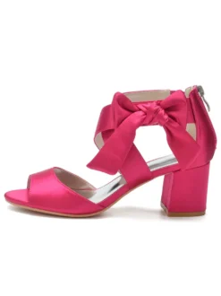 Chaussures de Mariages Femme à Talons Hauts avec Bout Ouvert Unicolore