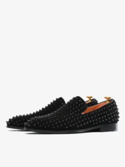 Chaussures de Mariage Soirée Hommes mocassins mode daim cuir Rivets illustration sans lacet chaussures de fête de bal