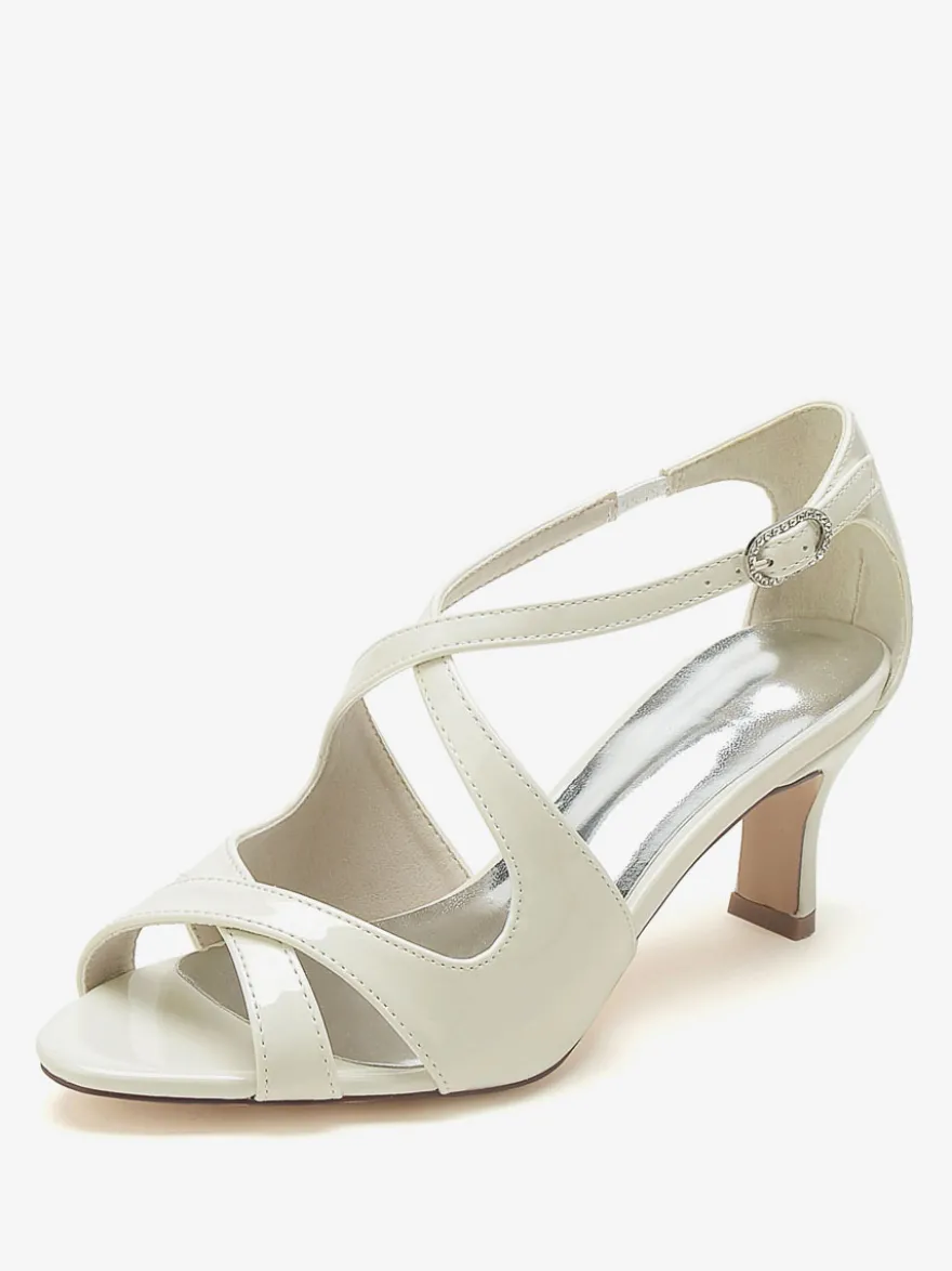 Chaussures De Mariage Supérieur Bourgogne Strass Sandales De Mariage À Bout Ouvert