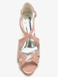 Chaussures De Mariage Supérieur Bourgogne Strass Sandales De Mariage À Bout Ouvert