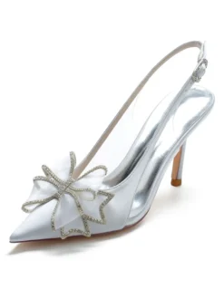 Chaussures de Mariage à Talons Hauts Femme avec Bout Pointu Unicolore