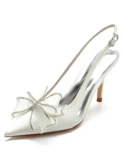 Chaussures de Mariage à Talons Hauts Femme avec Bout Pointu Unicolore