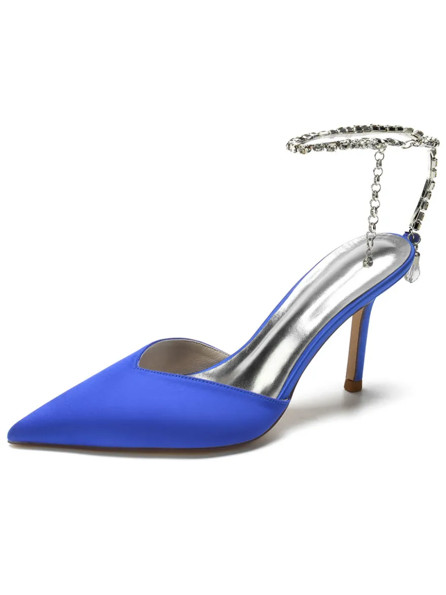Chaussures de Mariage à Talons Hauts Femme avec Bout Pointu en Paillettes Unicolore