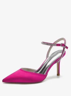 Chaussures de Mariage à Talons Hauts Femme avec Bout Pointu en Paillettes Unicolore