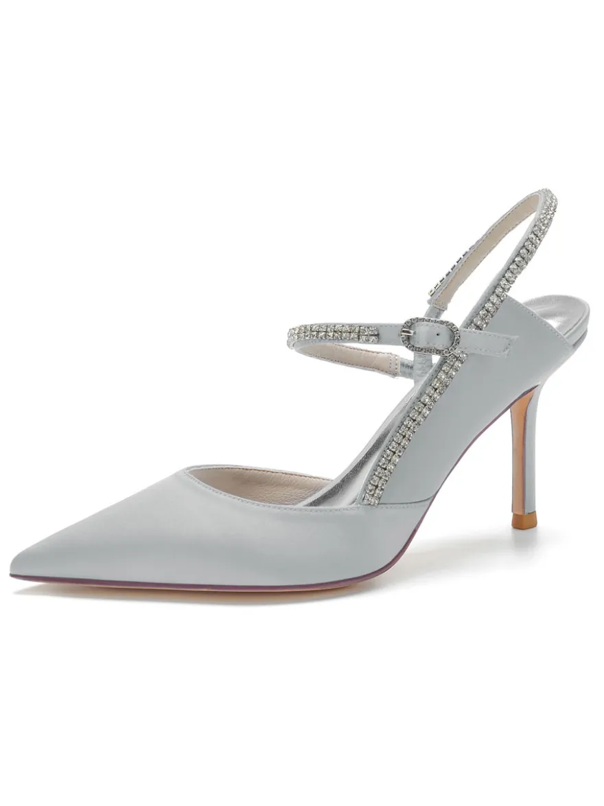 Chaussures de Mariage à Talons Hauts Femme avec Bout Pointu Unicolore