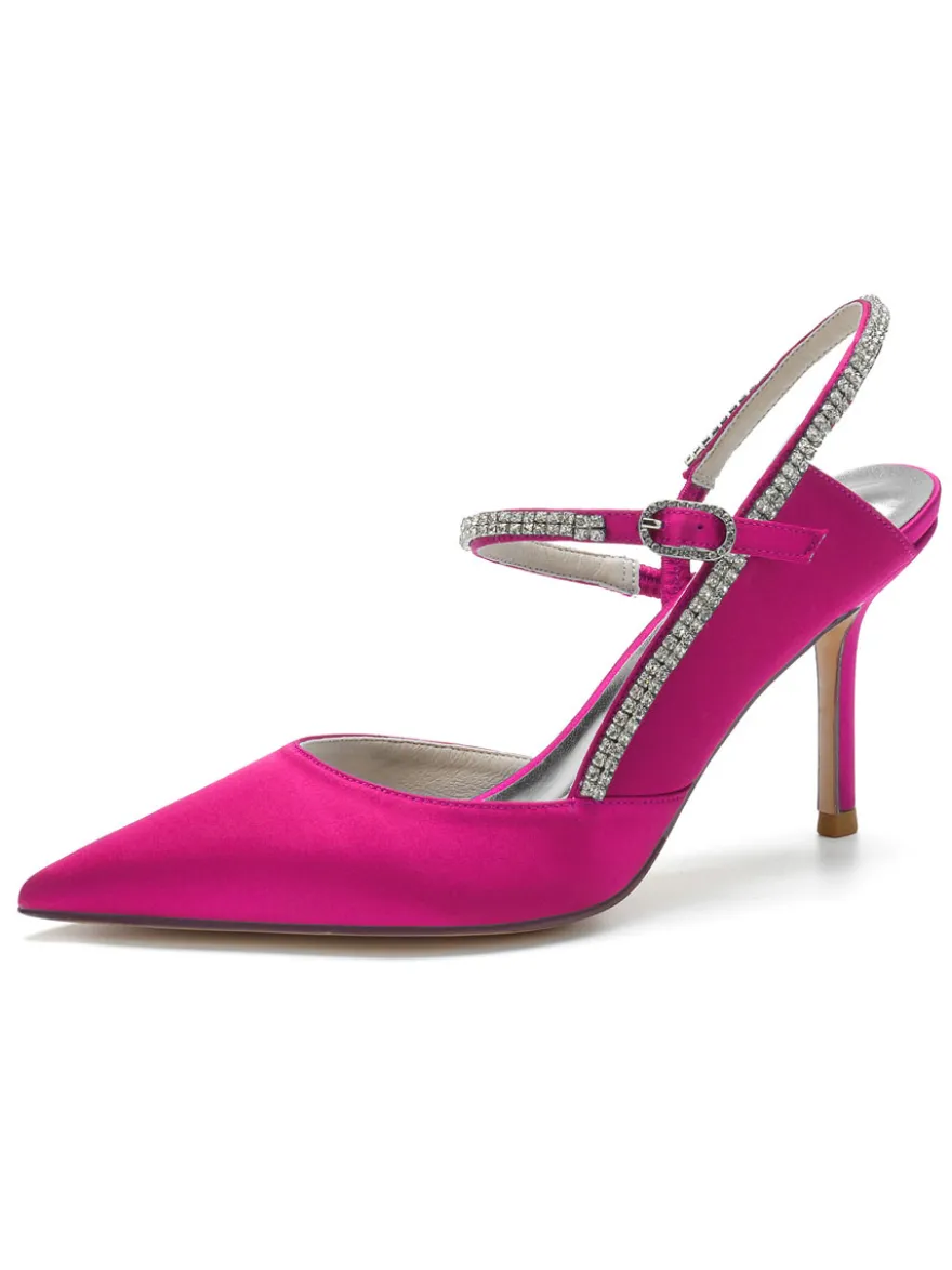 Chaussures de Mariage à Talons Hauts Femme avec Bout Pointu Unicolore