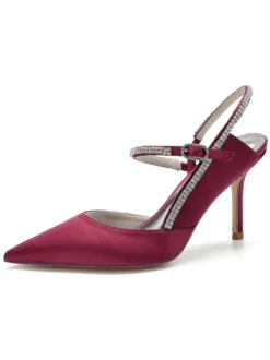 Chaussures de Mariage à Talons Hauts Femme avec Bout Pointu Unicolore