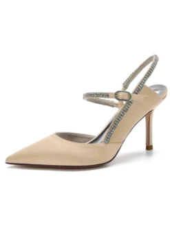 Chaussures de Mariage à Talons Hauts Femme avec Bout Pointu Unicolore