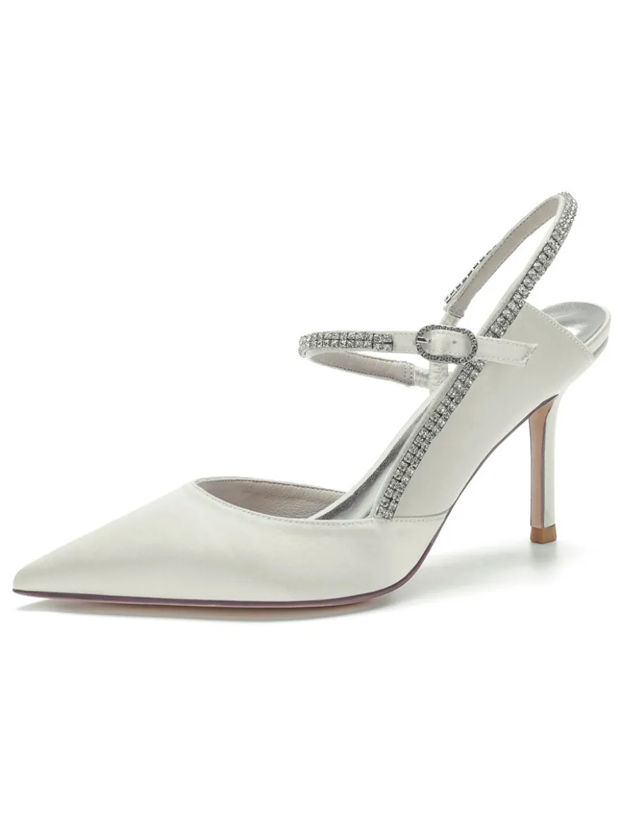 Chaussures de Mariage à Talons Hauts Femme avec Bout Pointu Unicolore