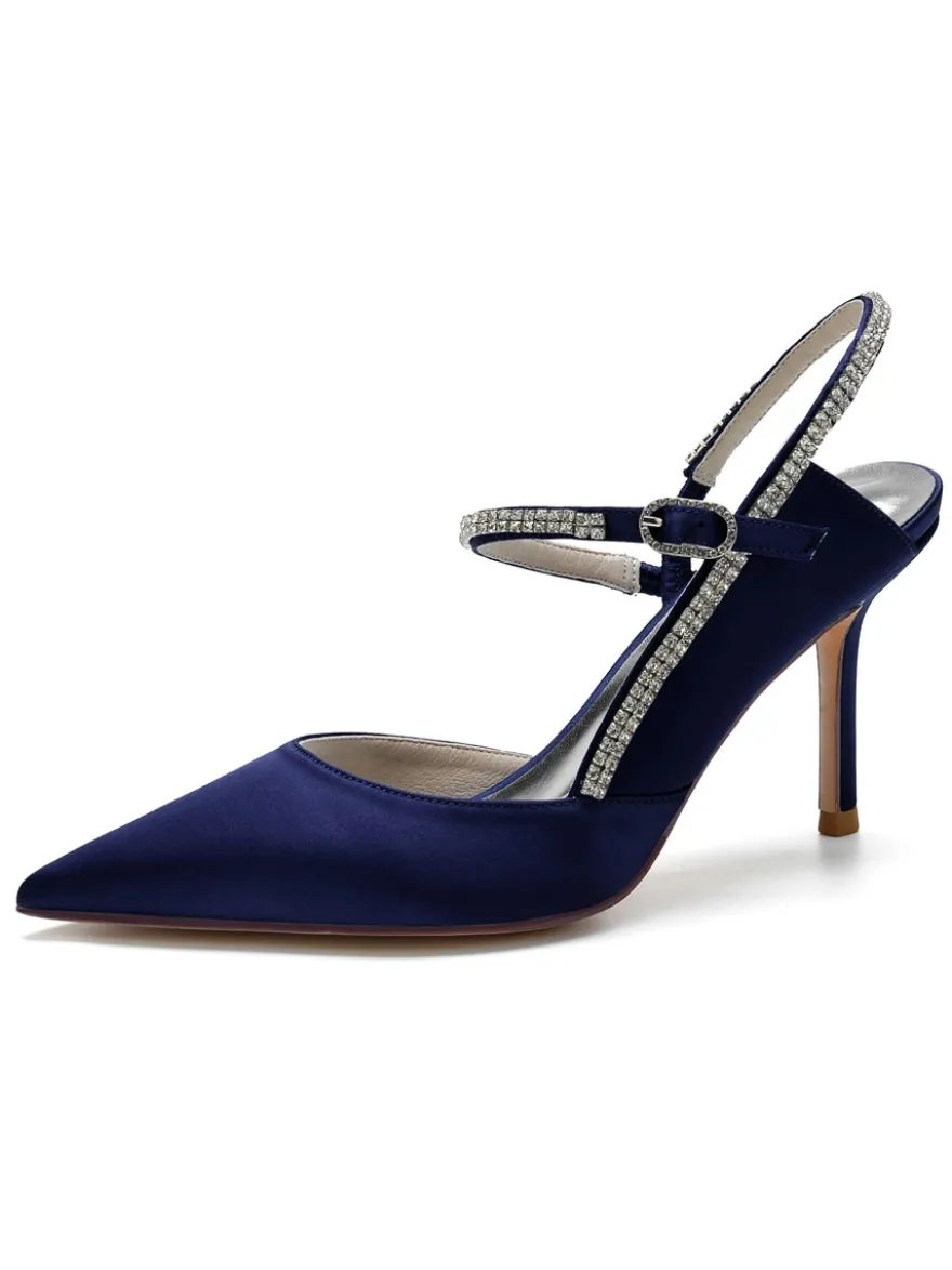 Chaussures de Mariage à Talons Hauts Femme avec Bout Pointu Unicolore