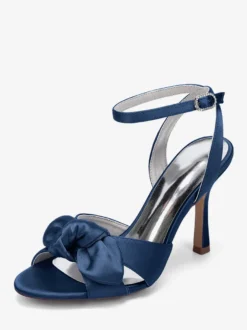 Chaussures de mariage à talons hauts avec nœud en satin