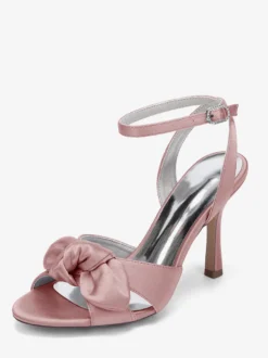 Chaussures de mariage à talons hauts avec nœud en satin