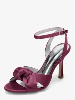 Chaussures de mariage à talons hauts avec nœud en satin