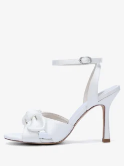 Chaussures de mariage à talons hauts avec nœud en satin
