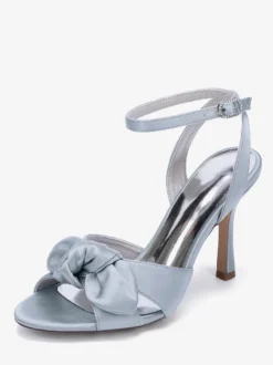 Chaussures de mariage à talons hauts avec nœud en satin