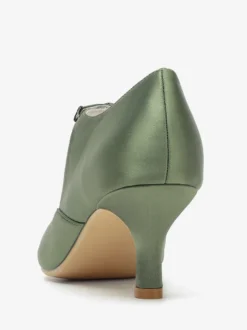 Chaussures de mariage vintage à bout rond et talon chaton Mary Jane