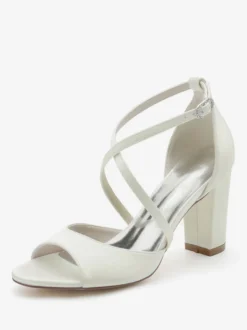 Chaussures de Mariées Femme avec Bout Ouvert Unicolore