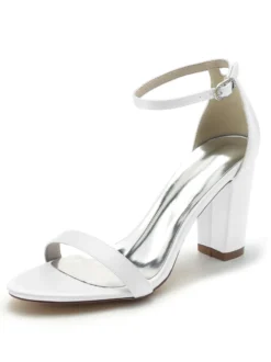 Chaussures de Mariées Femme avec Bout Ouvert Unicolore