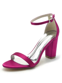 Chaussures de Mariées Femme avec Bout Ouvert Unicolore