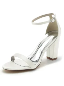Chaussures de Mariées Femme avec Bout Ouvert Unicolore