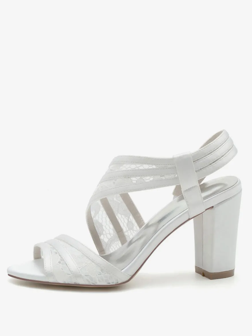 Chaussures de Mariées Femme avec Bout Ouvert Unicolore