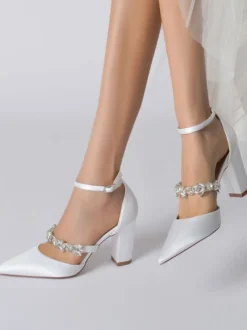 Chaussures de Mariées Femme à Talons Hauts avec Bout Pointu Unicolore