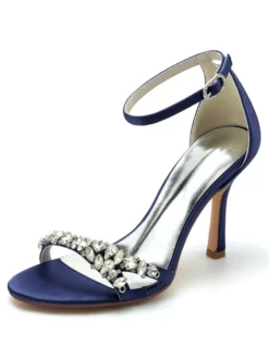 Chaussures de Mariées Femme à Talons Hauts avec Bout Ouvert Unicolore