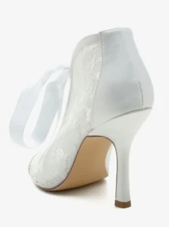 Chaussures De Mariée Transparentes Dentelle Blanches Découpé Sandales De Mariage