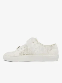 Chaussures De Mariée Transparentes Femmes Cœur En Métal Toile Baskets Mariage