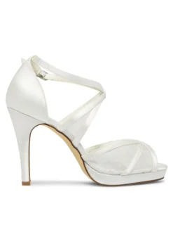 Chaussures de Mariée Transparentes Mariage à Talons Hauts Bout Rond Unicolore Vintage