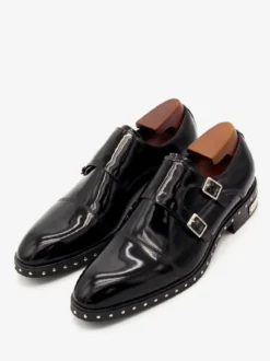 Chaussures de moine pour hommes de retour à l'école rivets en cuir de vache sangle de moine unique pour les occasions formelles chaussures mocassins