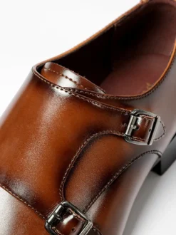 Chaussures de moine pour hommes chaussures de qualité à bout carré avec boucle et sangle de moine chaussures de bal et de mariage