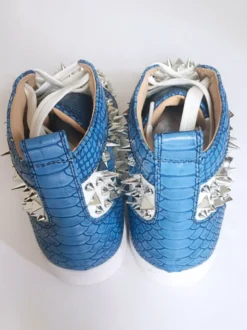 Chaussures de skate plates bleues pour hommes baskets montantes avec pointes chaussures de soirée décontractées pour bal de fin d'année