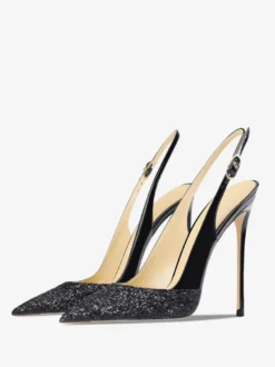 Chaussures de soirée pour femmes Chaussures de bal à talons hauts en patchwork pailleté