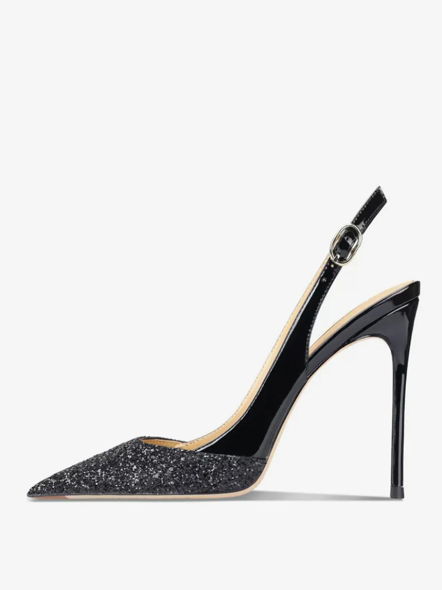 Chaussures de soirée pour femmes Chaussures de bal à talons hauts en patchwork pailleté