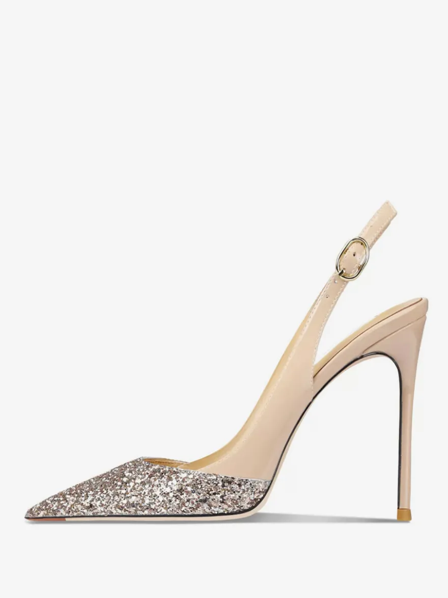 Chaussures de soirée pour femmes Chaussures de bal à talons hauts en patchwork pailleté