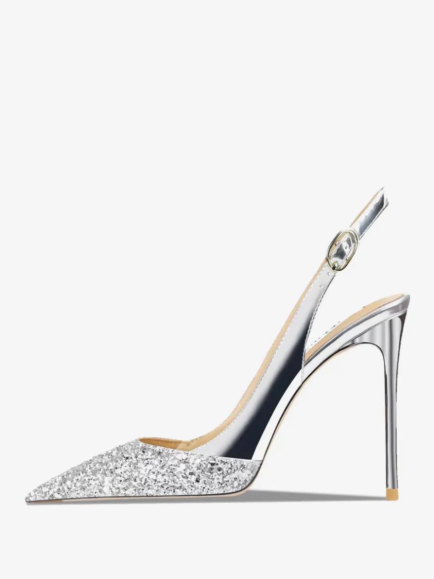 Chaussures de soirée pour femmes Chaussures de bal à talons hauts en patchwork pailleté