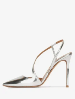 Chaussures de soirée à talons hauts et bout pointu en or pour femmes