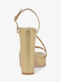 Chaussures de soirée à talons hauts et à lanières bout ouvert plateforme et talon épais